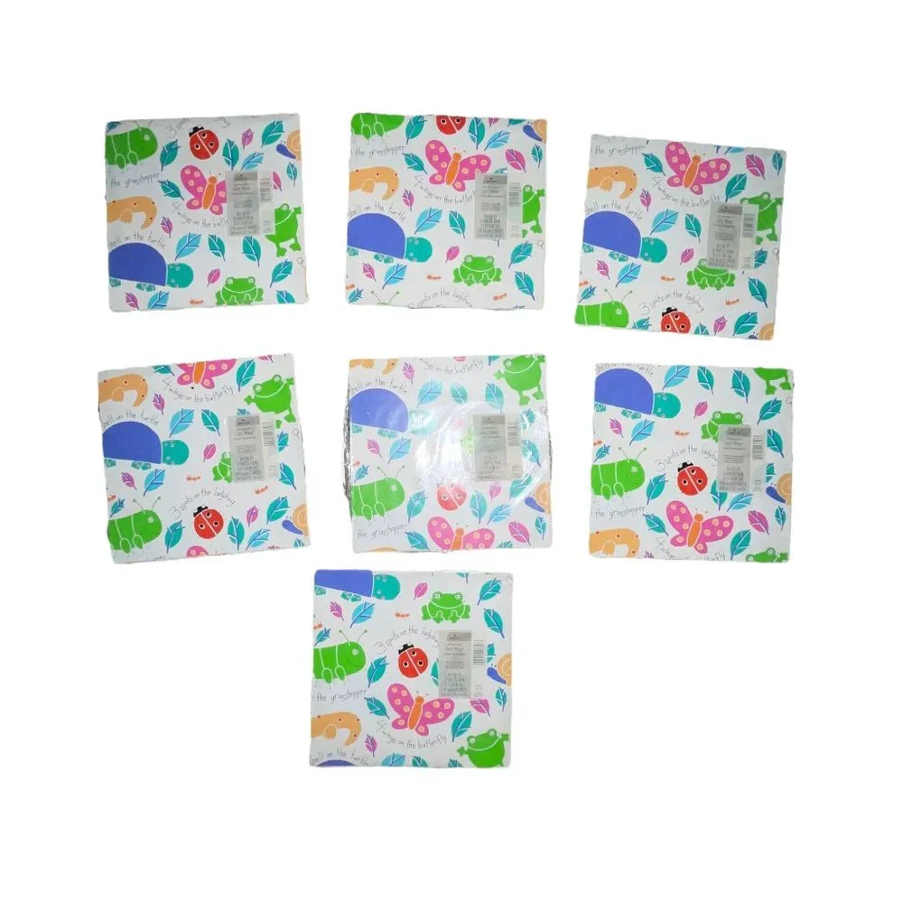 Vintage New Hallmark Gift Wrap Lot 36 Baby Birthday Spring Easter Flat Wrap